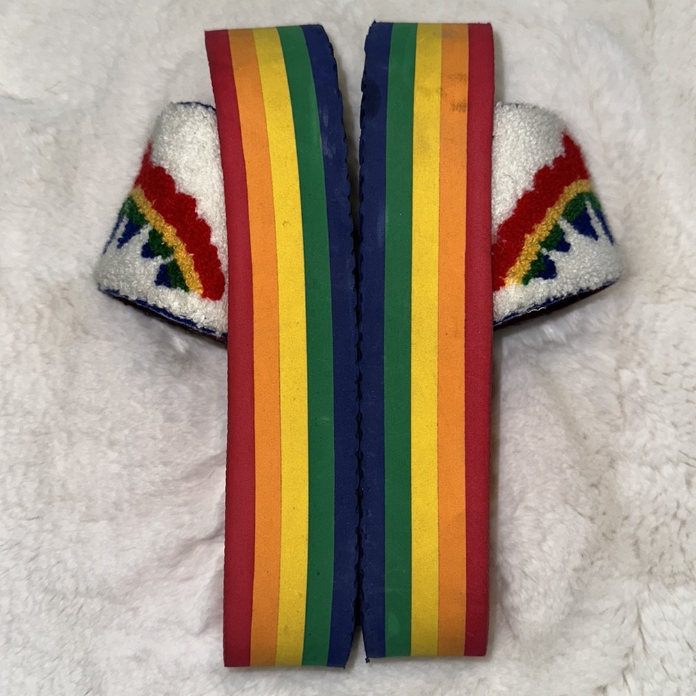 π RARE Love Wins LGBTQIA+ PRIDE Rainbow Platform UNIF Crush Sandal Slides!!! π - Picture 5 of 11